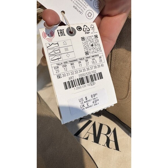 Zara Kids Color Tan Leather  Girl Boots Size 12 - Picture 5 of 5